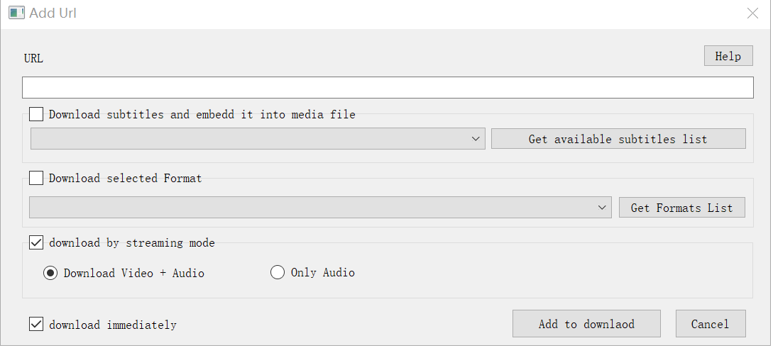 add stream url to download